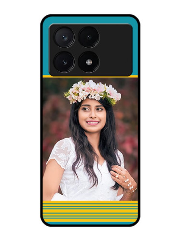 Custom Poco X6 Pro 5G Custom Metal Phone CaseYellow and Blue Design