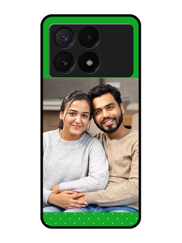 Custom Poco X6 Pro 5G Custom Metal Phone CaseGreen Pattern Design