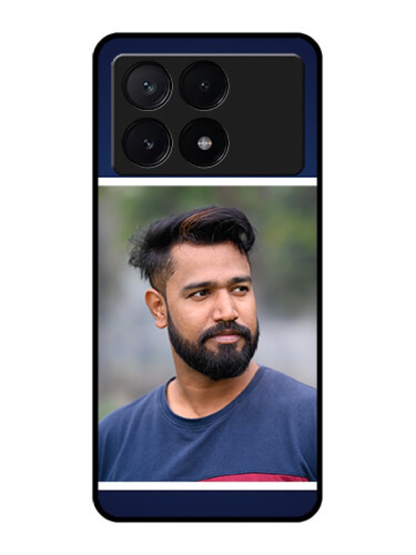 Custom Poco X6 Pro 5G Custom Metal Phone CaseSimple Royal Blue Design