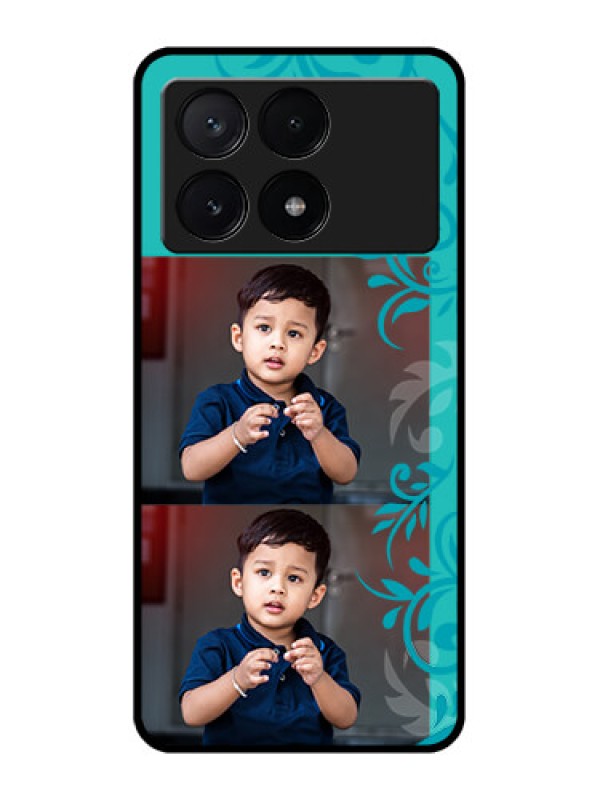 Custom Poco X6 Pro 5G Custom Metal Phone CaseWith Photo And Green Floral Design