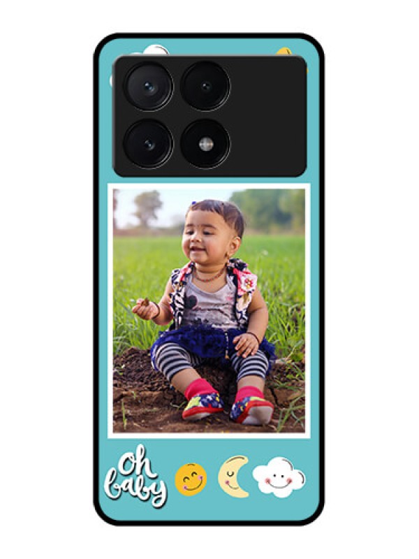 Custom Poco X6 Pro 5G Custom Metal Phone CaseSmiley Kids Stars Design