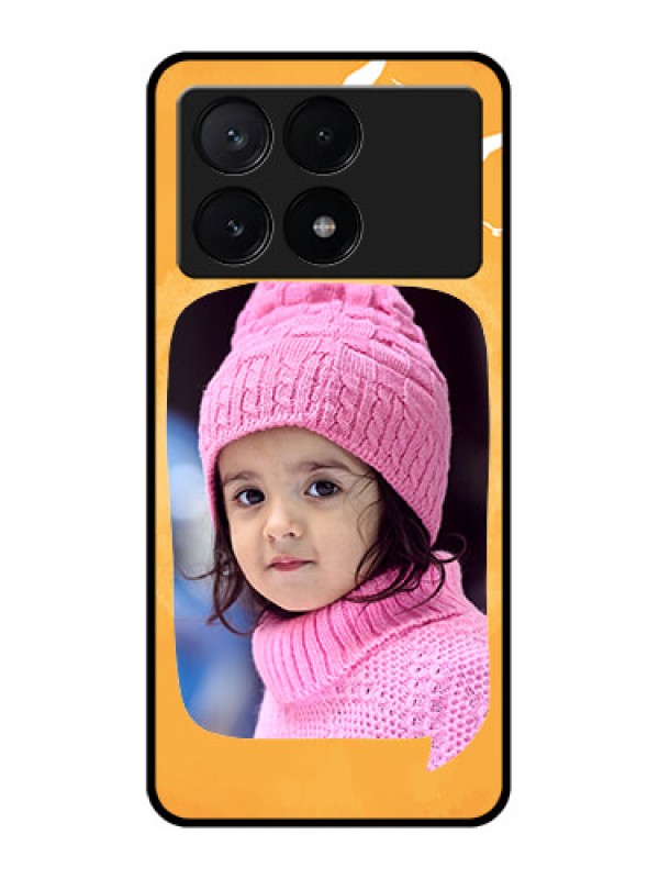 Custom Poco X6 Pro 5G Custom Metal Phone CaseWater Color Design With Bird Icons