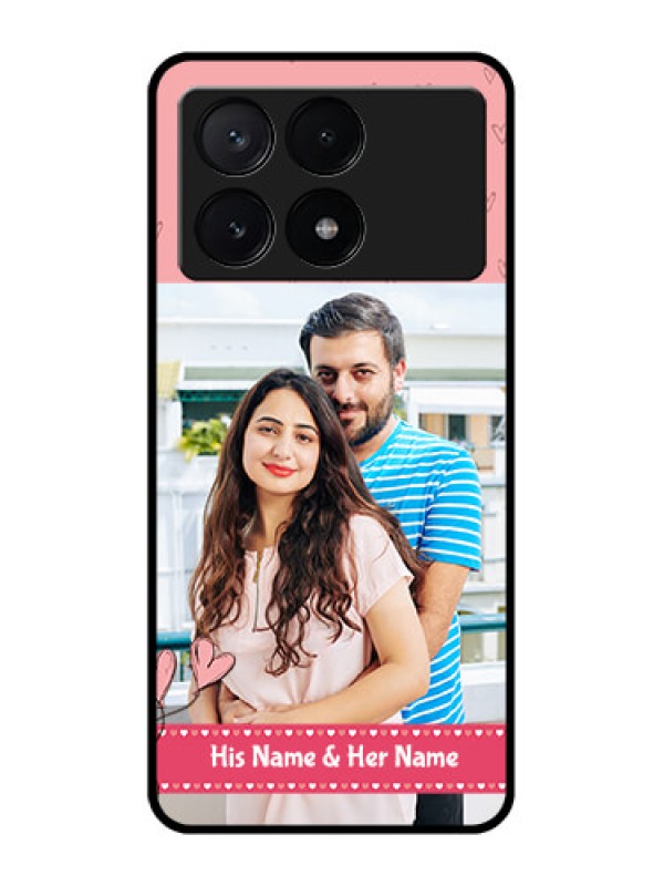 Custom Poco X6 Pro 5G Custom Metal Phone CaseLove Design Peach Color