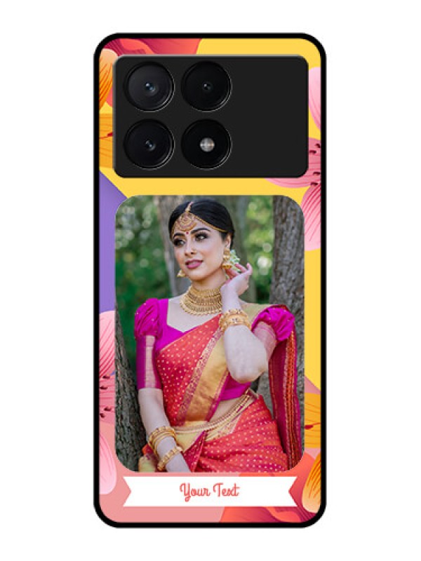 Custom Poco X6 Pro 5G Custom Metal Phone Case3 Image With Vintage Floral Design