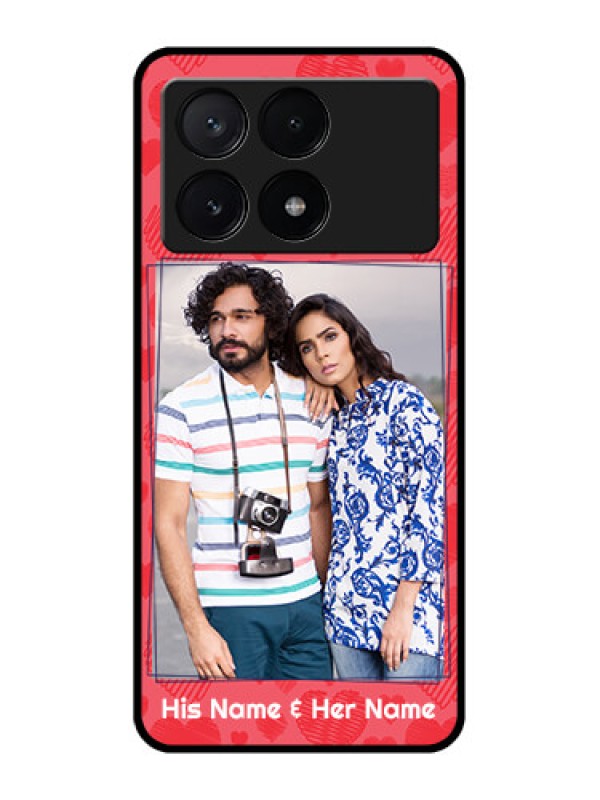 Custom Poco X6 Pro 5G Custom Metal Phone CaseWith Red Heart Symbols Design
