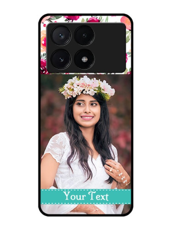 Custom Poco X6 Pro 5G Custom Metal Phone CaseWater Colors Floral Design