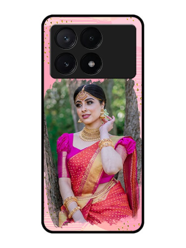 Custom Poco X6 Pro 5G Custom Metal Phone CaseGold Glitter Splash Design