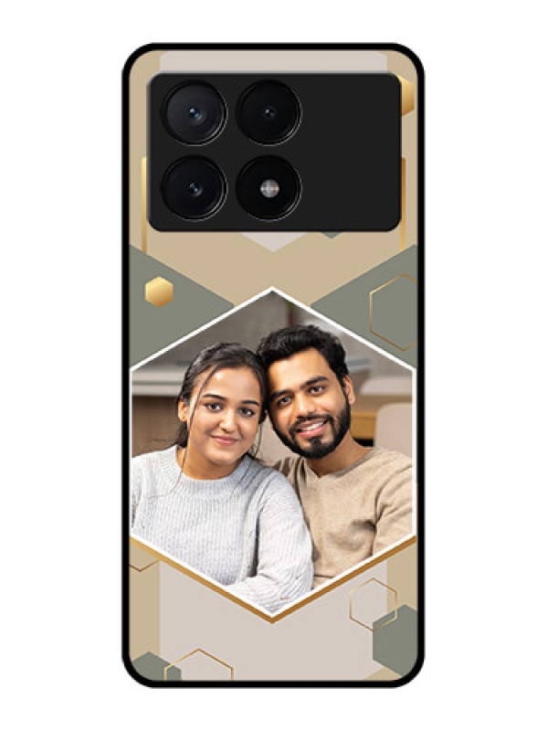 Custom Poco X6 Pro 5G Custom Metal Phone CaseStylish Hexagon Pattern Design