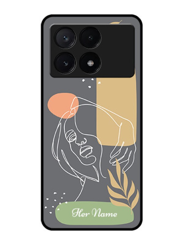 Custom Poco X6 Pro 5G Custom Metal Phone CaseGazing Woman Line Art Design