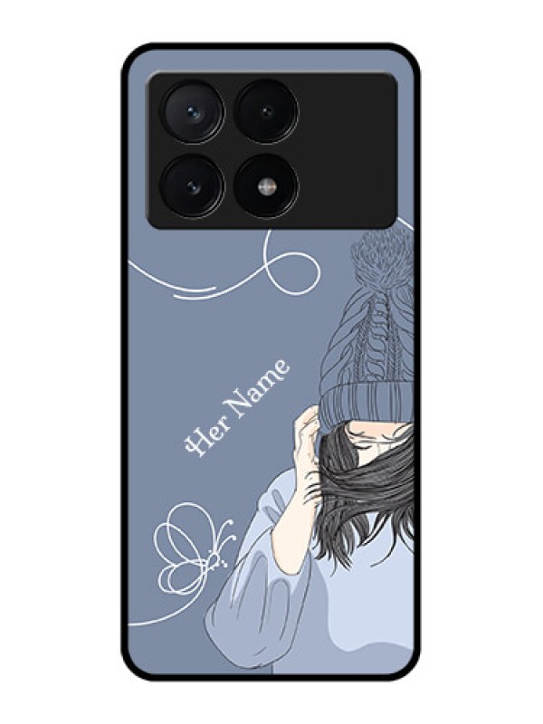 Custom Poco X6 Pro 5G Custom Metal Phone CaseGirl In Winter Outfit Design