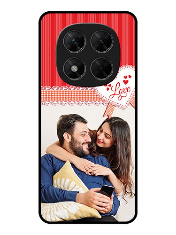 Custom Poco X7 5G Custom Metal Phone CaseRed Love Pattern Design