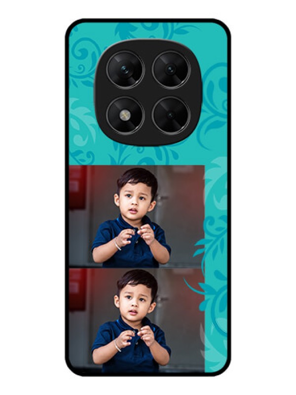 Custom Poco X7 5G Custom Metal Phone CaseWith Photo And Green Floral Design
