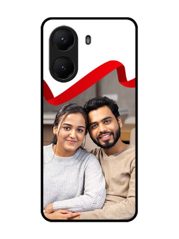 Custom Poco X7 Pro 5G Custom Metal Phone Case - Red Ribbon Frame Design