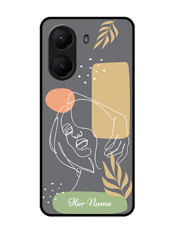 Custom Poco X7 Pro 5G Custom Metal Phone Case - Gazing Woman Line Art Design