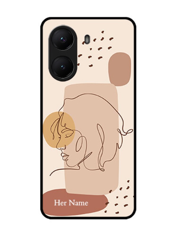 Custom Poco X7 Pro 5G Custom Metal Phone Case - Calm Woman Line Art Design