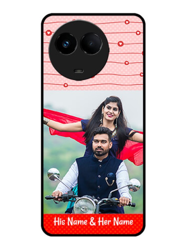 Custom Realme 11 5G Custom Metal Phone CaseRed Pattern Case Design
