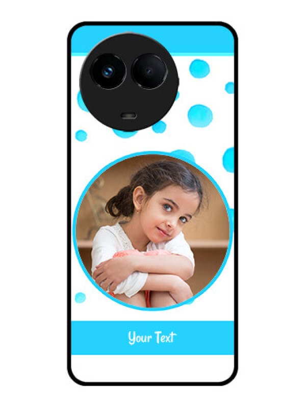 Custom Realme 11 5G Custom Metal Phone CaseBlue Bubbles Pattern Design