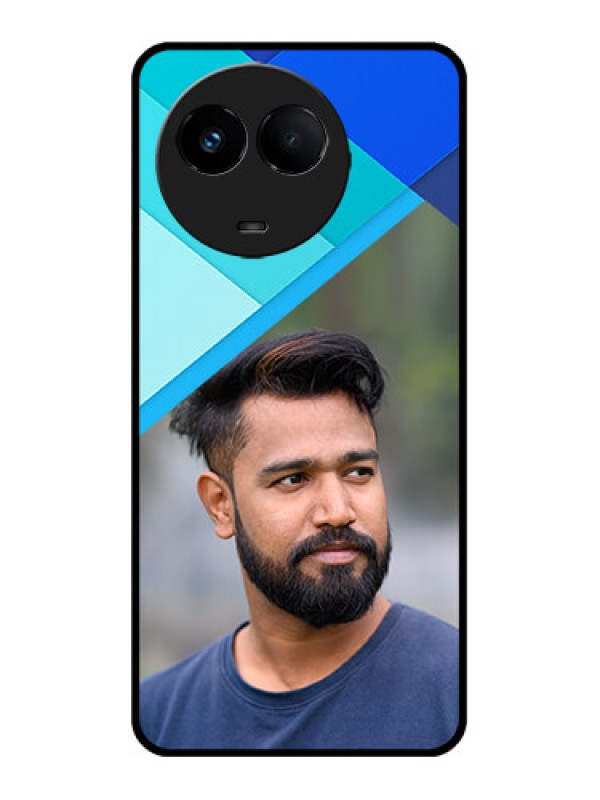 Custom Realme 11 5G Custom Metal Phone CaseBlue Pattern Design