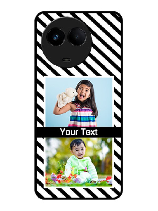 Custom Realme 11 5G Custom Metal Phone CaseBlack And White Stripes Design
