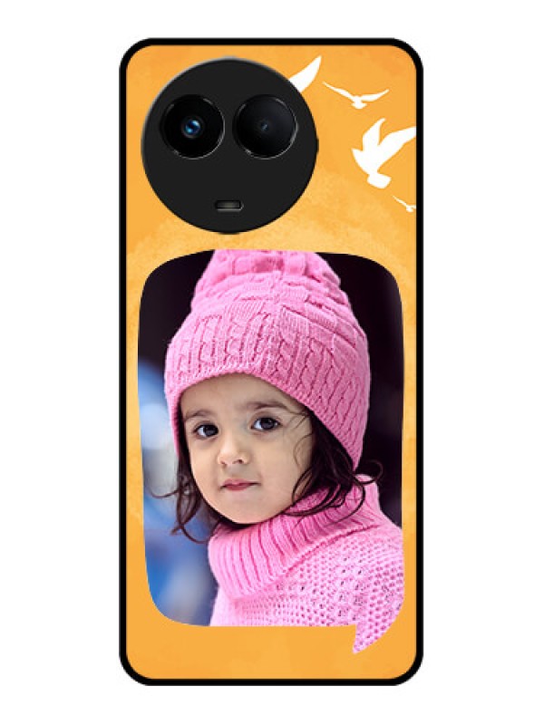 Custom Realme 11 5G Custom Metal Phone CaseWater Color Design With Bird Icons