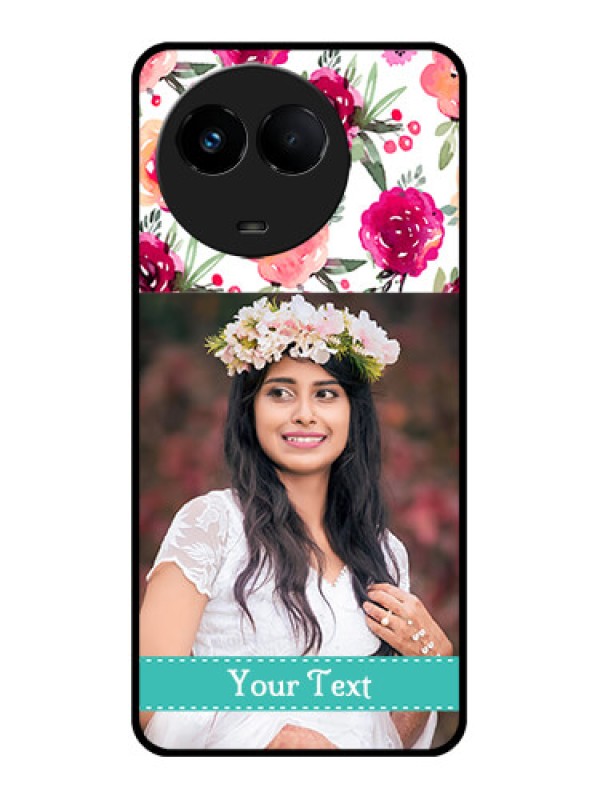 Custom Realme 11 5G Custom Metal Phone CaseWater Colors Floral Design