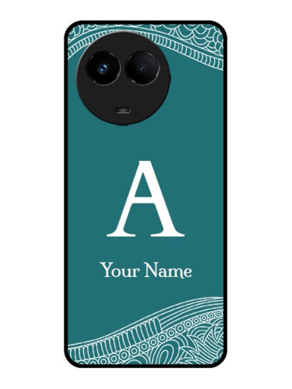Custom Realme 11 5G Custom Metal Phone CaseLine Art Pattern With Custom Name Design