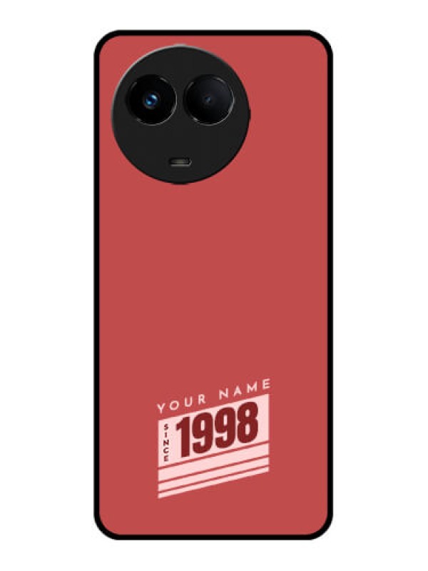 Custom Realme 11 5G Custom Metal Phone CaseRed Custom Year Of Birth Design