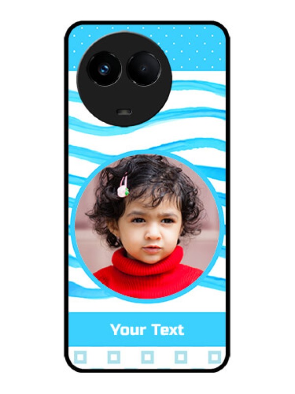 Custom Realme 11x 5G Custom Metal Phone CaseSimple Blue Case Design