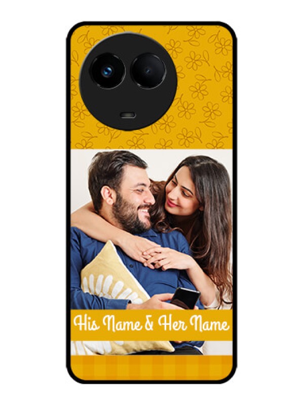 Custom Realme 11x 5G Custom Metal Phone CaseYellow Floral Design
