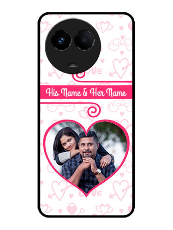 Custom Realme 11x 5G Custom Metal Phone CaseHeart Shape Love Design