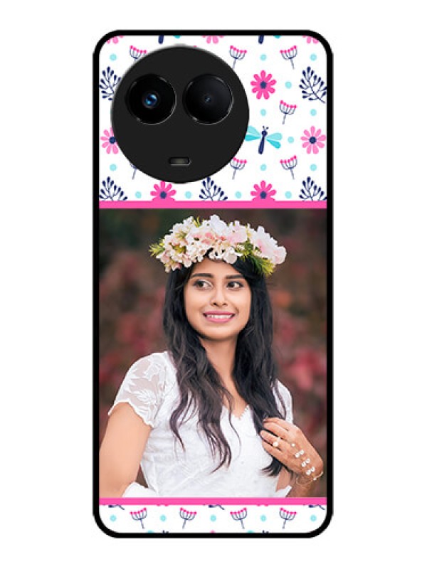Custom Realme 11x 5G Custom Metal Phone CaseColorful Flower Design