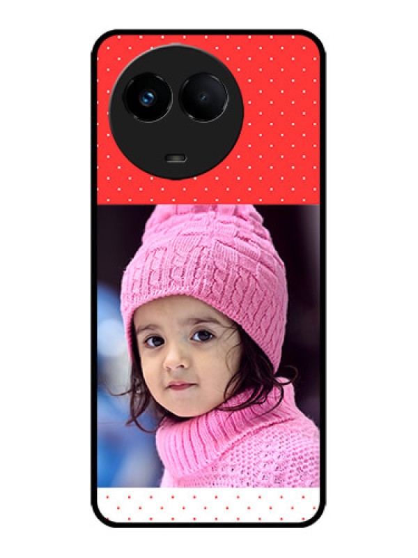 Custom Realme 11x 5G Custom Metal Phone CaseRed Pattern Design