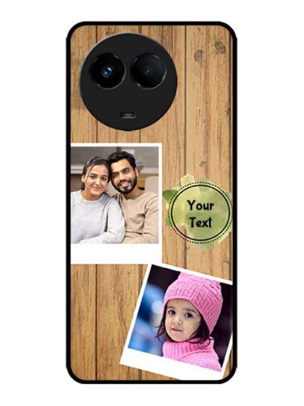 Custom Realme 11x 5G Custom Metal Phone CaseWooden Texture Design