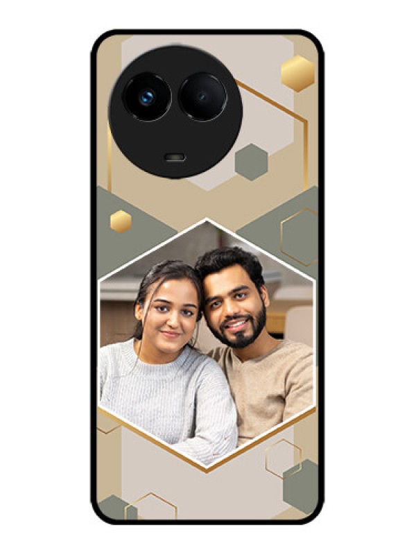 Custom Realme 11x 5G Custom Metal Phone CaseStylish Hexagon Pattern Design