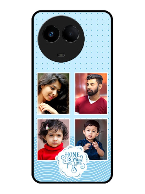 Custom Realme 11x 5G Custom Metal Phone CaseCute Love Quote With 4 Pic Upload Design