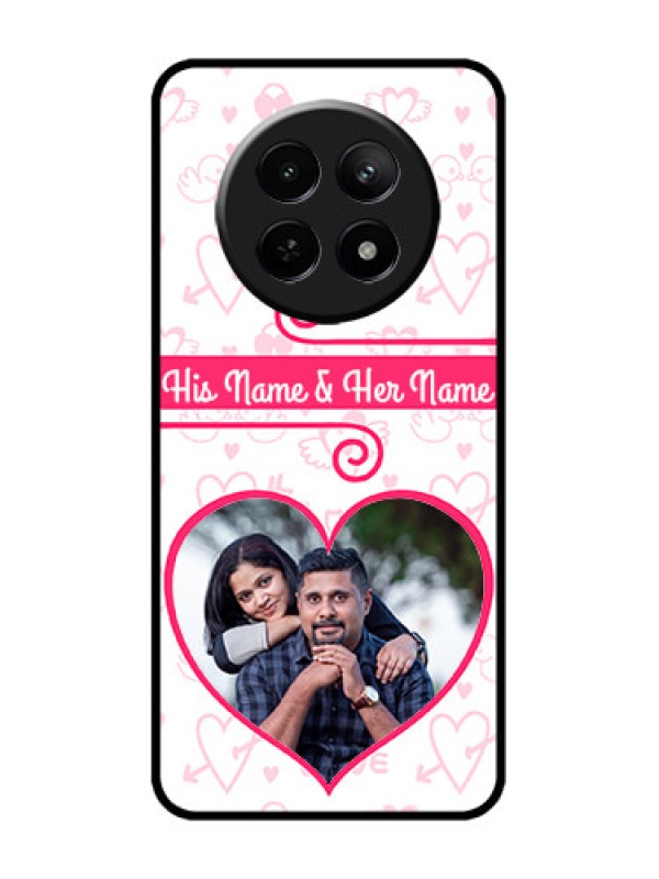 Custom Realme 12 5G Custom Metal Phone CaseHeart Shape Love Design
