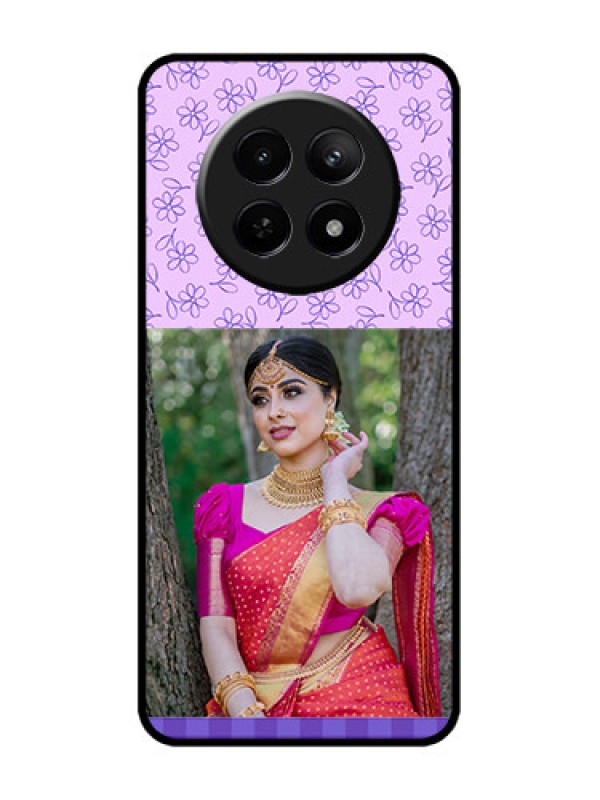 Custom Realme 12 5G Custom Metal Phone CasePurple Floral Design