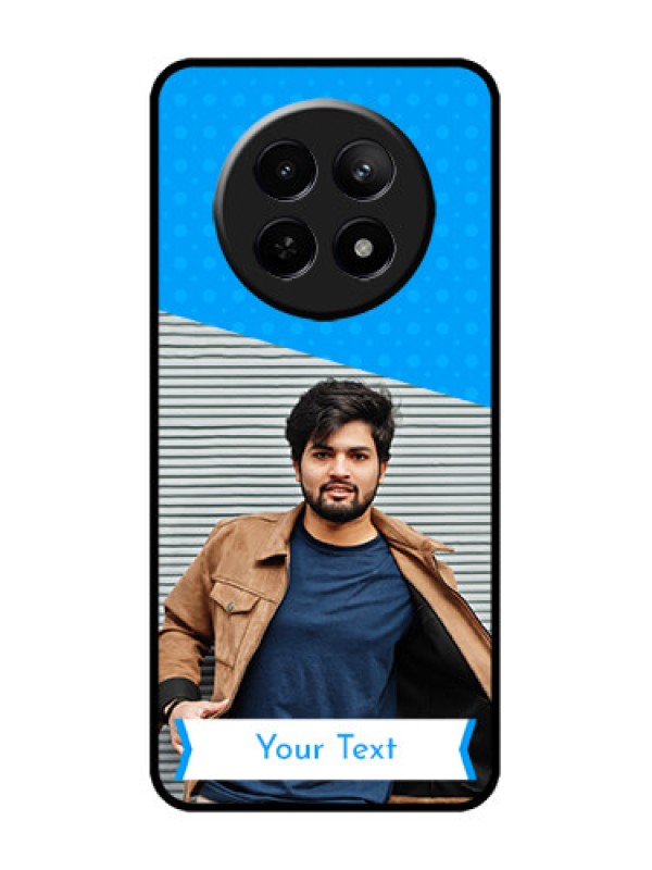 Custom Realme 12 5G Custom Metal Phone CaseSimple Blue Color Design