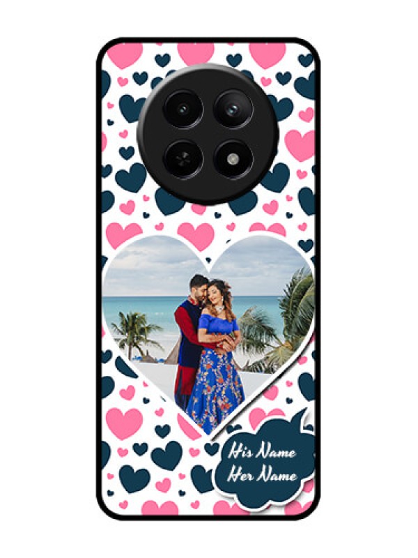Custom Realme 12 5G Custom Metal Phone CasePink and Blue Heart Design