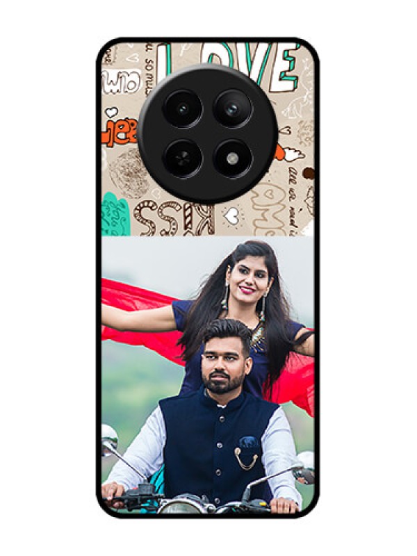 Custom Realme 12 5G Custom Metal Phone CaseLove Doodle Pattern