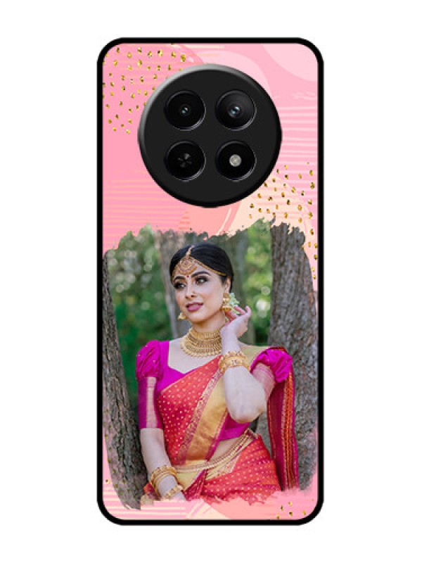 Custom Realme 12 5G Custom Metal Phone CaseGold Glitter Splash Design