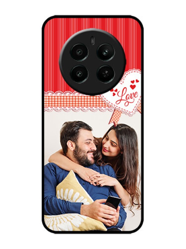 Custom Realme 12 Plus 5G Custom Metal Phone Case - Red Love Pattern Design