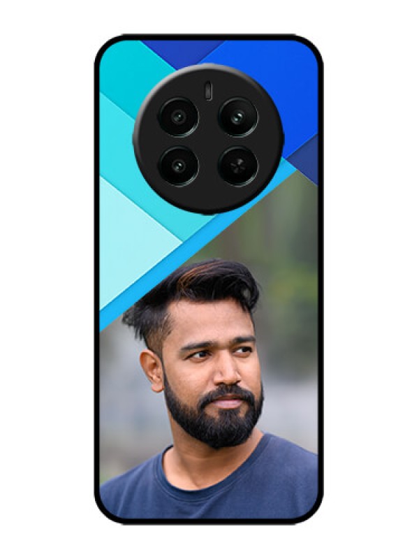 Custom Realme 12 Plus 5G Custom Metal Phone Case - Blue Pattern Design