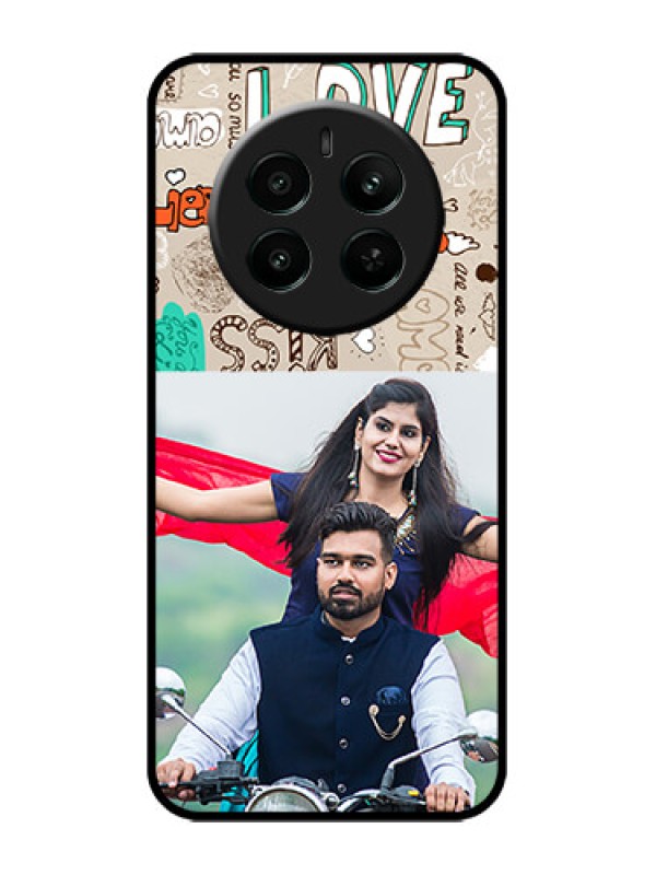 Custom Realme 12 Plus 5G Custom Metal Phone Case - Love Doodle Pattern