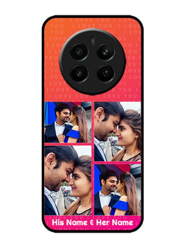 Custom Realme 12 Plus 5G Custom Metal Phone Case - I Love You Pink Design