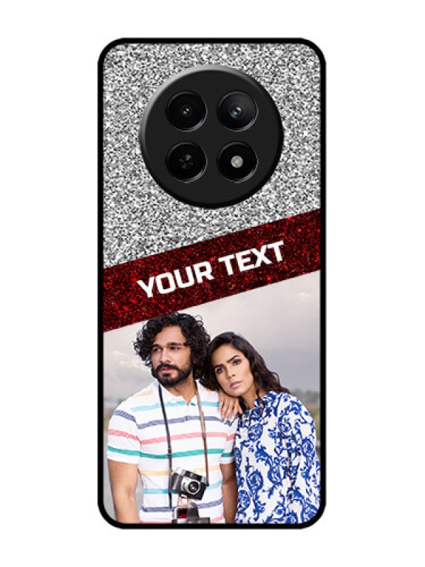 Custom Realme 12x 5G Custom Metal Phone Case - Image Holder With Glitter Strip Design
