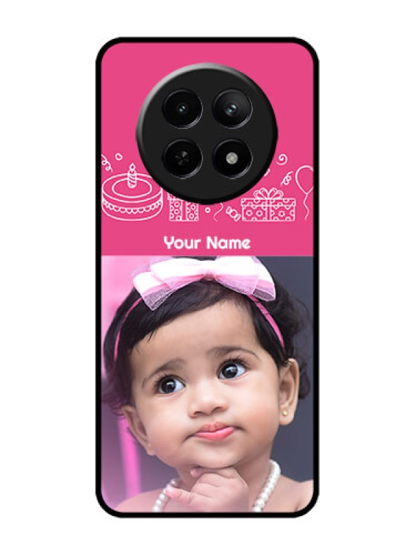 Custom Realme 12x 5G Custom Metal Phone Case - With Birthday Line Art Design