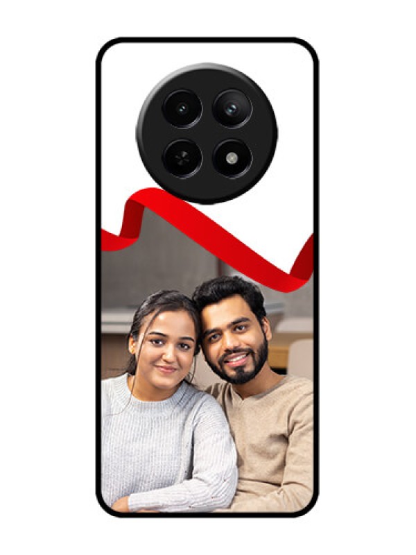 Custom Realme 12x 5G Custom Metal Phone Case - Red Ribbon Frame Design