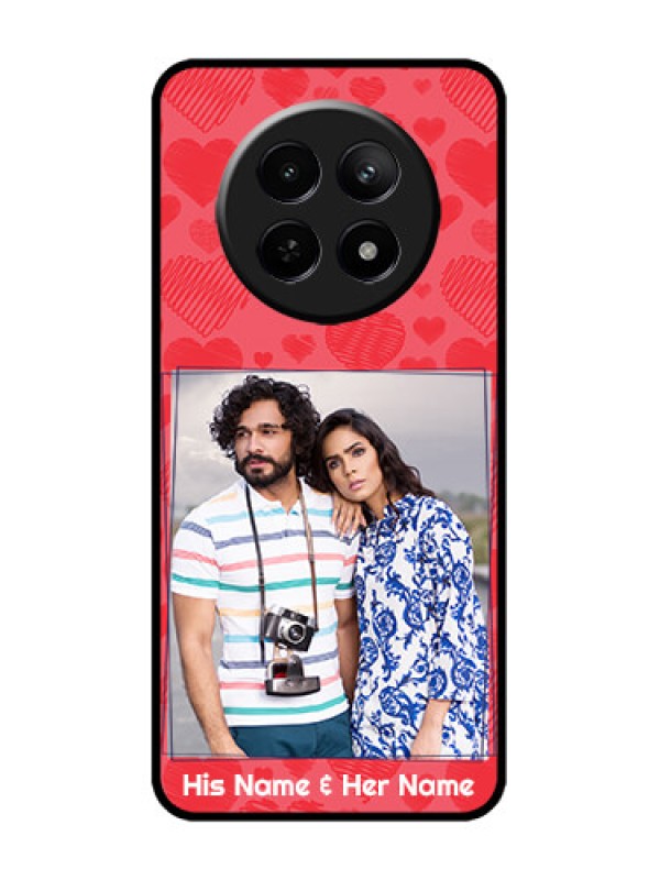 Custom Realme 12x 5G Custom Metal Phone Case - With Red Heart Symbols Design