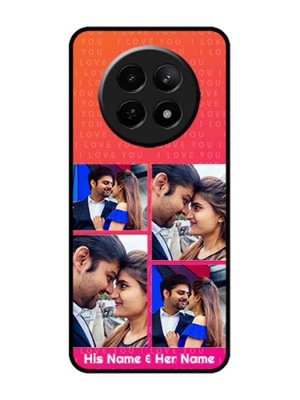 Custom Realme 12x 5G Custom Metal Phone Case - I Love You Pink Design